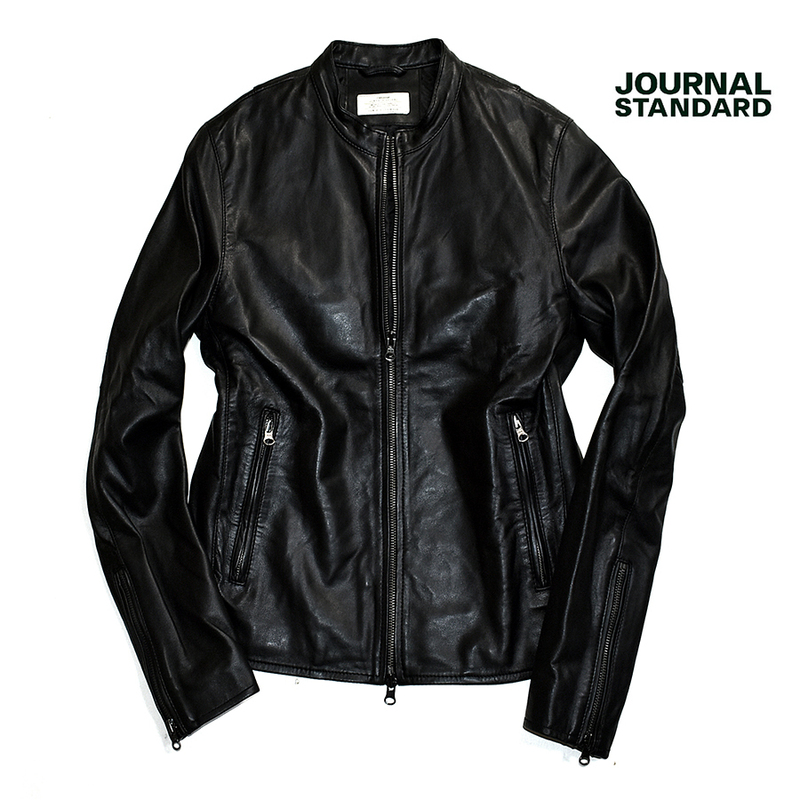 [定価４万] ジャーナルスタンダード resume 羊革 ラムレザー シングル ライダースジャケット メンズS 黒 ブラック タイト 革ジャン