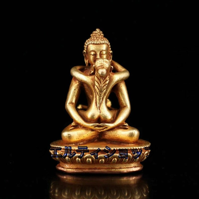 見逃せない！チベット仏教 歓喜天 ミニ 釈迦 如来 6cm 銅製 ミニチュア仏像 仏陀 小型 置物