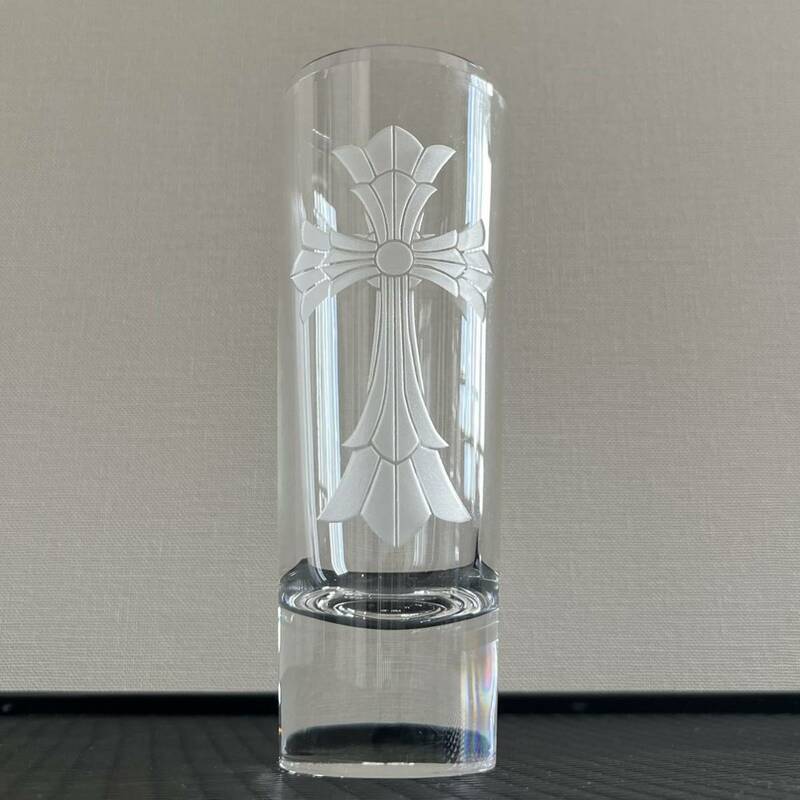 クロムハーツ ダブルCHクロス フラワー グラス 花瓶 インテリア 彫刻 CHROME HEARTS 廃盤