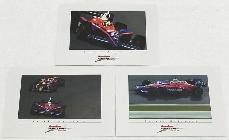 ポストカード　インディカー　スーパーアグリ・フェルナンデス・レーシング　松浦孝亮　2004年　3枚　SUPER AGURI FERNANDEZ　ホンダ