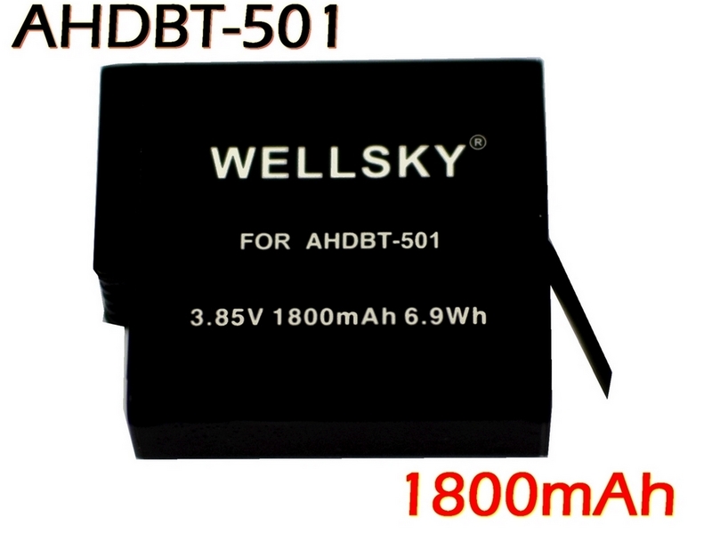 AHDBT-501 互換バッテリー 1800mAh [ 純正品と同じよう使用可能 残量表示可能 ] GoPro ゴープロ HERO (2018) HERO5 Black HERO8 Black