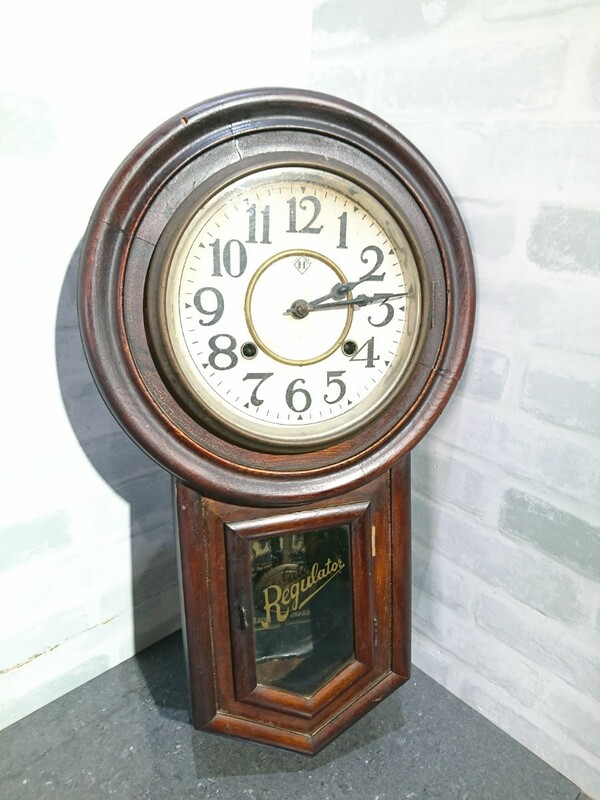 【ジャンク品】管1U87 SATO‘S CLOCK FACTORY 柱時計 振り子時計 掛時計 ゼンマイ 