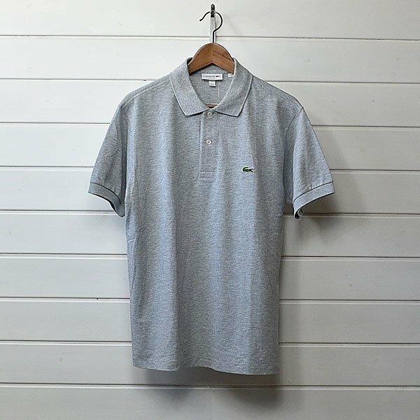 新品 LACOSTE ラコステ 半袖 鹿の子 ポロシャツ classic fit グレー 4/M L1264｜23i2963