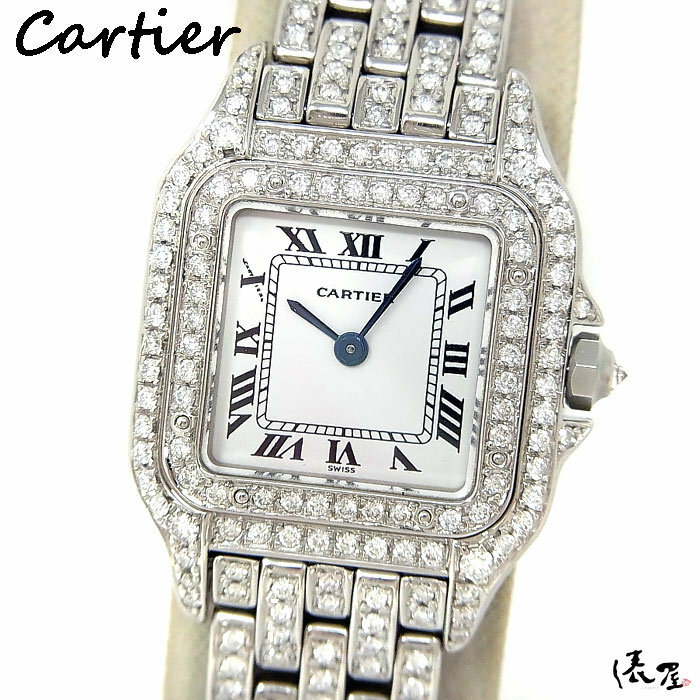 【カルティエ】 パンテール SM フルダイヤ 極美品 ダイヤブレス レディース 腕時計 加工後未使用 Cartier Panthere 俵屋