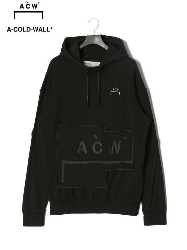 A COLD WALL アコールドウォール　Black Logo Patch Hoodie　ロゴパッチ 長袖パーカ (S)