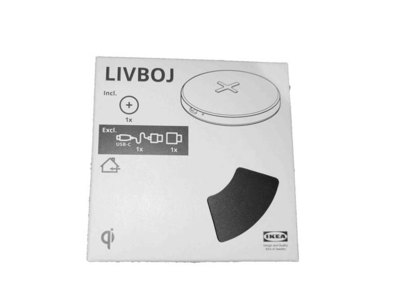 ○IKEA イケア LIVBOJ リヴボイ Qi規格 ワイヤレス充電器, ブラック 新品