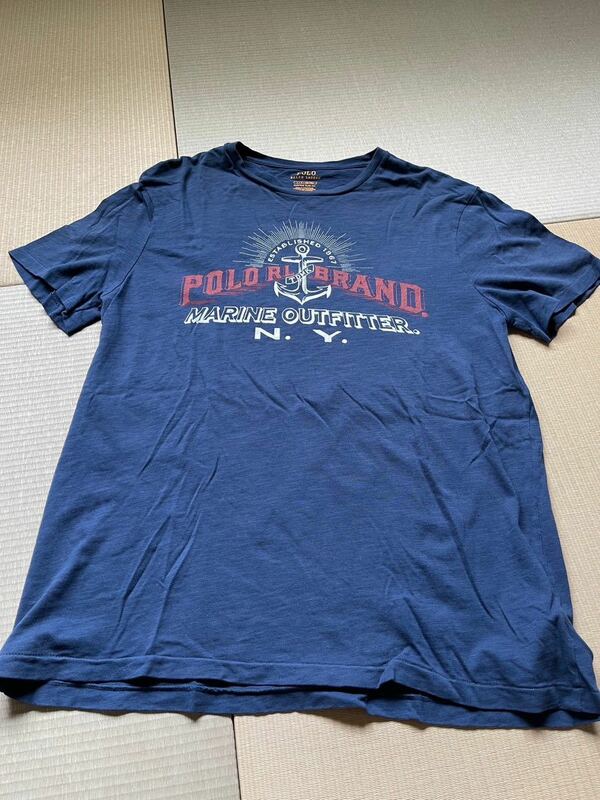 POLO RALPH LAUREN ポロラルフローレン　プリントロゴ Tシャツ ネイビー　サイズL 肩幅　48cm 身幅 52cm 着丈 70cm 数回使用　美品