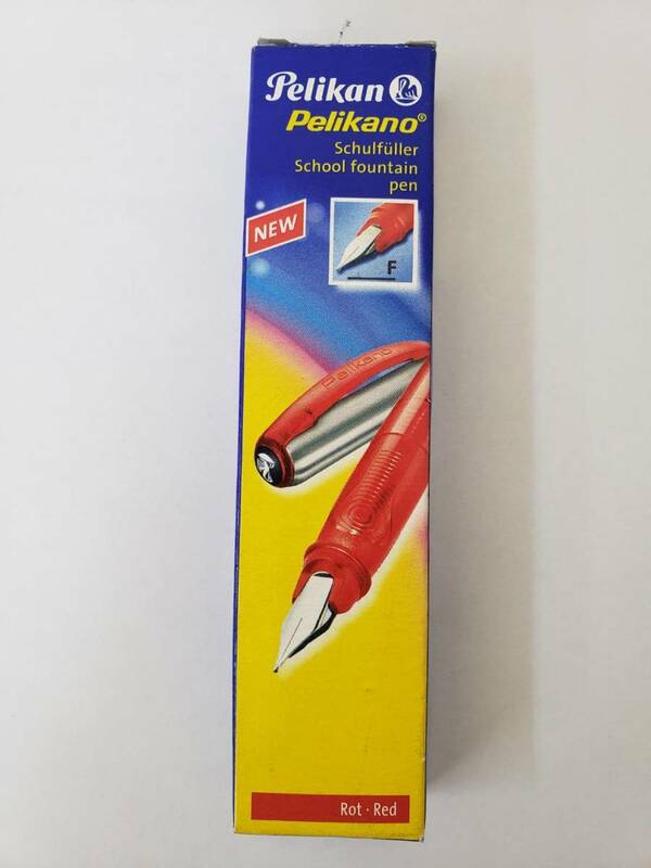 う89 希少 新品 未使用 Pelikan ペリカン Pelikano ペリカーノ 万年筆 F ステンレス製キャップ レッド 赤 送料120円