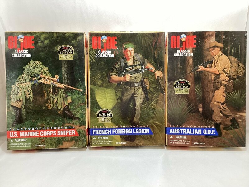 未開封　G.I.JOE クラシックコレクション 3個 セット U.S.MARINE CORPS SNIPER + FRENCH FOREIGN LEGION + AUSTRALIAN L.D.F.　ハズブロー