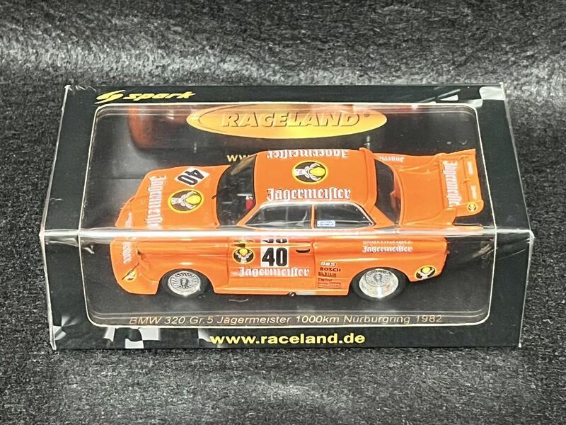 Spark 1/43 Jagermeister BMW 320 Gr.5 #40 M.Ketterer_A.Fischhaber_E.Schimpf 1982 Nur1000km RS1764 raceland