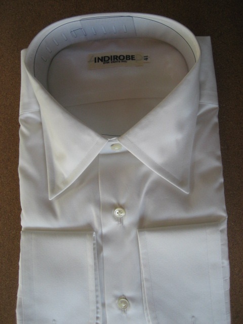 ワイシャツ ブロード ホワイト レギュラーカラー 長袖 シャツ 日本製 スリムフィット 100番双糸 綿100% (41 L サイズ) 未使用品