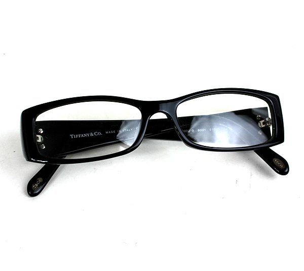 ティファニー　メガネ　眼鏡　サングラス　めがね　TIFFANY 美品　ブラック　黒　ラインストーン　r337