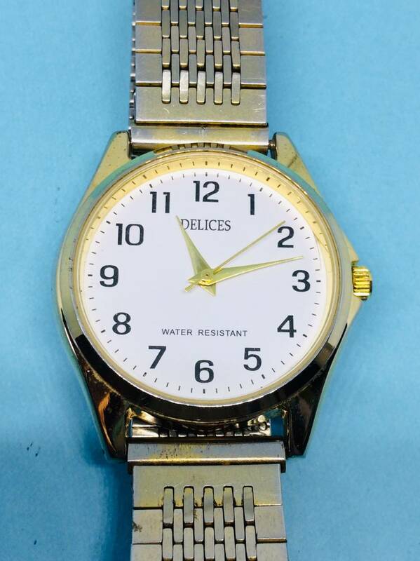 (Z54)日常使いに(*'▽')マルマン・DELICES（電池交換済み）ゴールド・メンズ腕時計USED（送料全国一律185円）素敵な時計です。