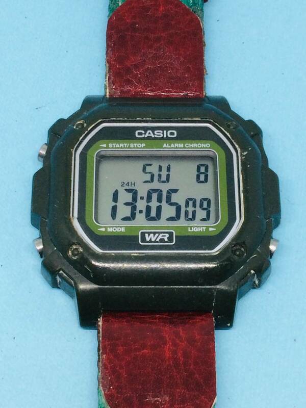 (Z08)アウトドア・キャンプに(*'▽')カシオF-108WHデジタル（電池交換済）モスグリーンメンズ腕時計USED（送料全国一律185円）素敵な時計。