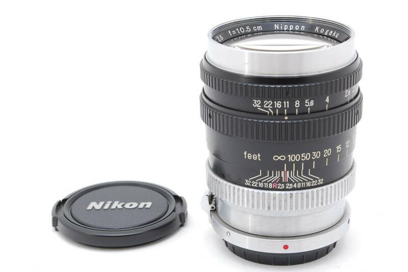 Nikon Nikkor-P・C 10.5cm F2.5 Sマウント (105mm) 動作も写りもOKです。概ねキレイです。前後キャップ付きです。