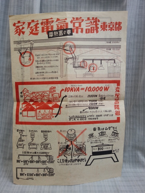 東京都 家庭電気常識 電熱器の巻 パンフレット 当時物
