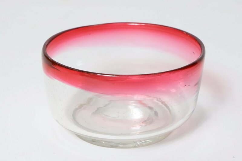 ウランガラス 赤縁 氷カップ 硝子細工 / アイスカップ 氷コップ かき氷 デザート