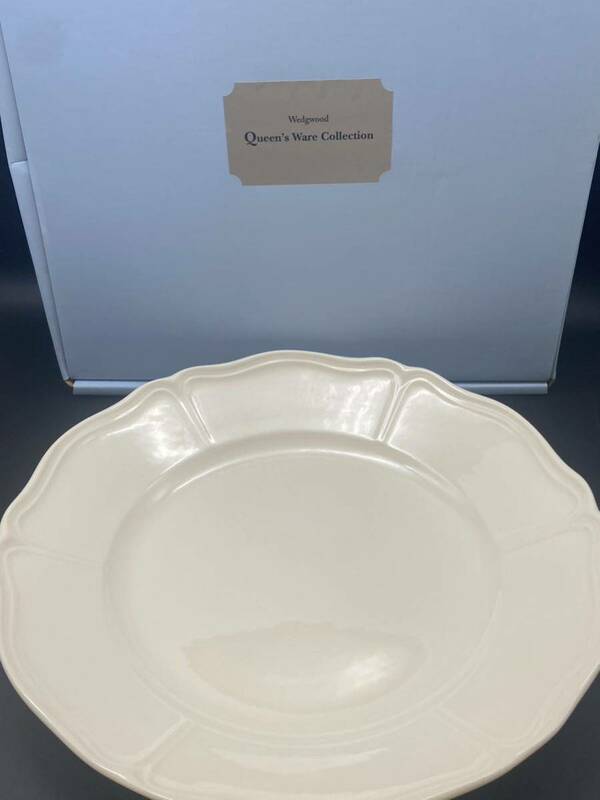 #15125C WEDGWOOD Queen's Were Collection ウェッジウッド　大皿　直径約30cm クリーム色 送料改定後U80