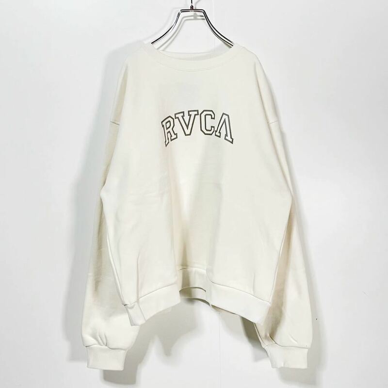 新品 RVCA ルーカ ロゴ スウェット トレーナー 白 メンズ f75