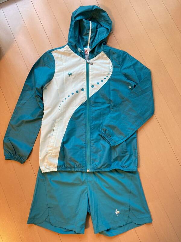 新品美品　トレーニング　上下セット　ルコック　le coq sportif　レディス　ウインドブレーカー　ジャケット　ショートパンツ　スポーツ