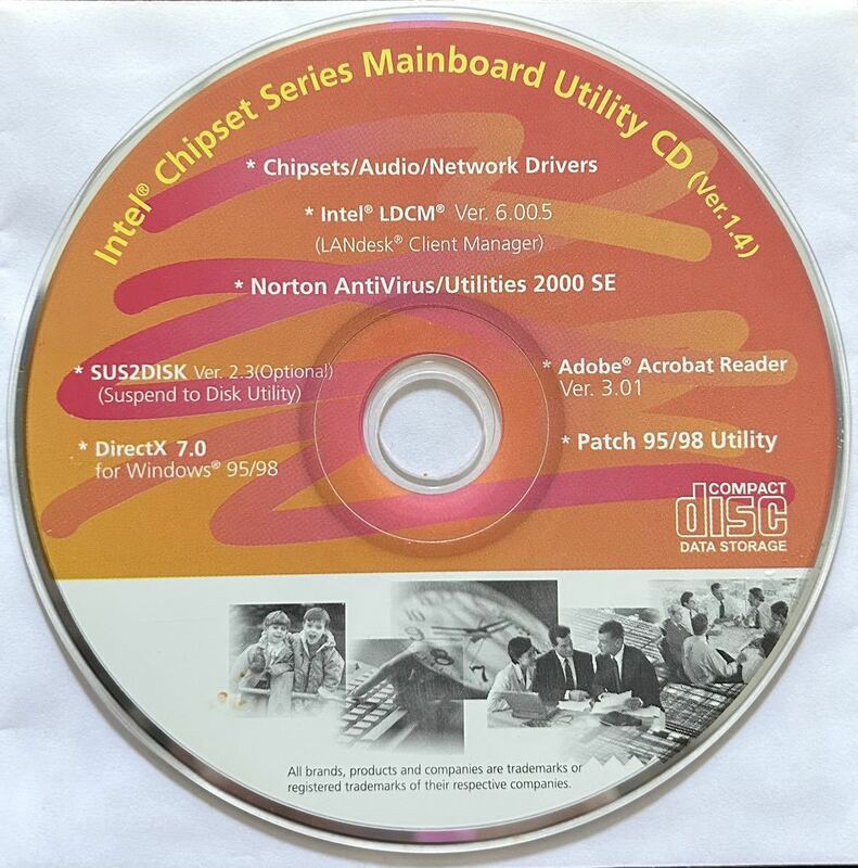 Intel Chipset Series Mainboard Utility CD (Ver. 1.4) ドライバー/ユーティリティ DirectX7.0 AcrobatReader3.01 GigabyteUtility 他