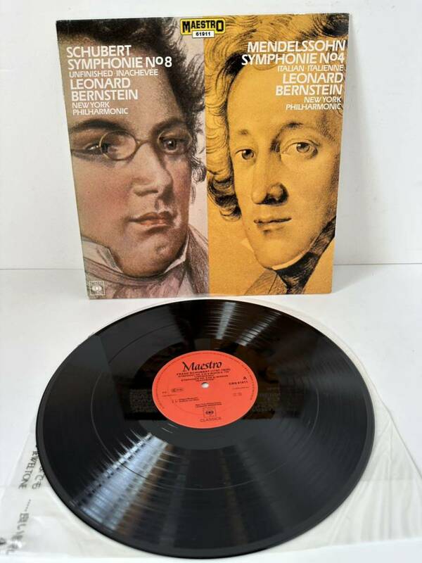 （視聴不可時、着払 返金保証）レコード LP Schubert Mendelssohn Leonard Bernstein クラシック