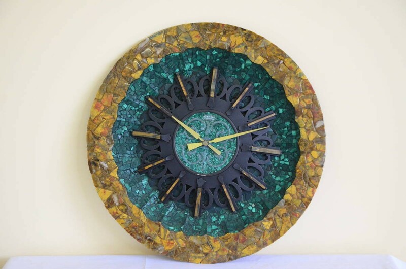 キンツレ ドイツ製 掛け時計 天然石 クオーツ ヴィンテージ 直径50cm 画像10枚掲載中