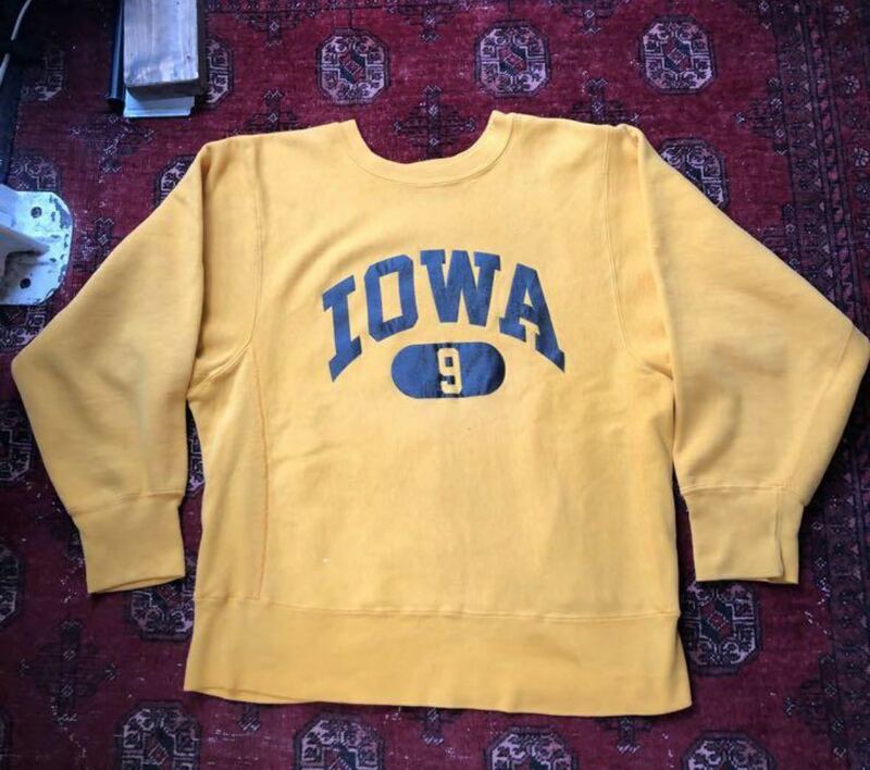 Champion チャンピオン 80s Reverse Weave Sweatshirt Yellow 80年代 プリントタグリバースウィーブスウェットシャツ 黄 size M 70s 90s