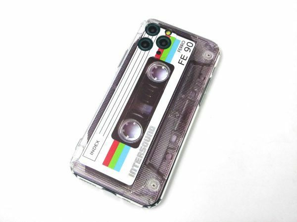 iPhone 11 Pro用 カセットテープ 面白携帯カバー ソフトケース TPU クリア