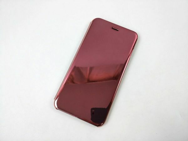 鏡面 iPhone7 Plus/8 Plus 手帳型ミラーフリップケース カバー 半透明 ローズゴールド