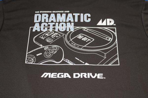 メガドライブ　ダークグレー　Tシャツ　メンズ　3L　MEGA　DRIVE　バックプリントあり　ZEGA　MD　新品 未使用 