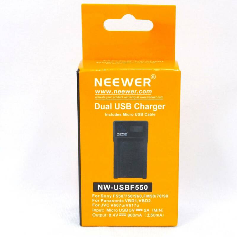 新品・未開封【NEEWER】Dual USB Charger／NW-USBF550／SONY Panasonic JVC／バッテリーチャージャー 充電器 互換／2304-K0388⑦V(NT)