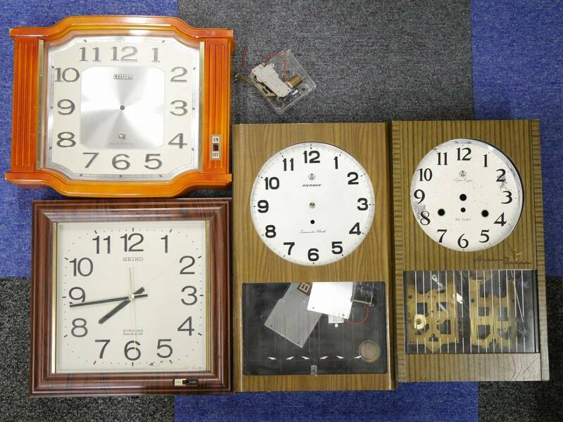 SEIKO CITIZEN 愛知時計 レトロ 掛け時計 壁掛け時計 ゼンマイ式 電池式 ジャンク パーツ 時計 ムーブメント まとめ売り まとめて