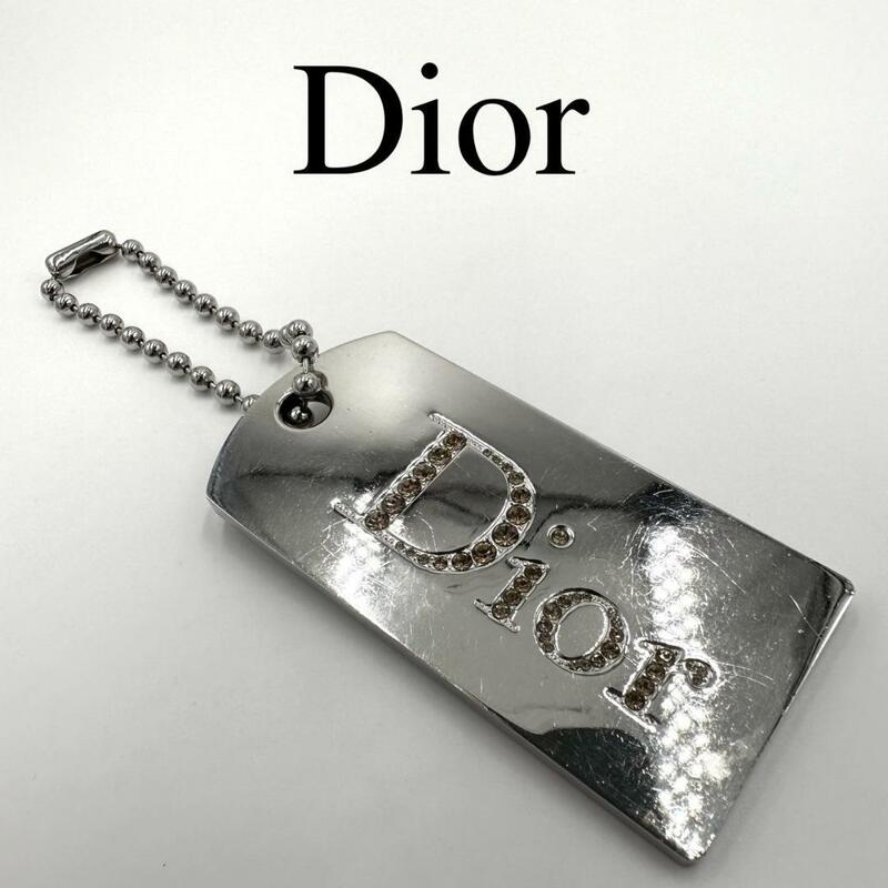 Christian Dior ディオール チャーム ラインストーン シルバー
