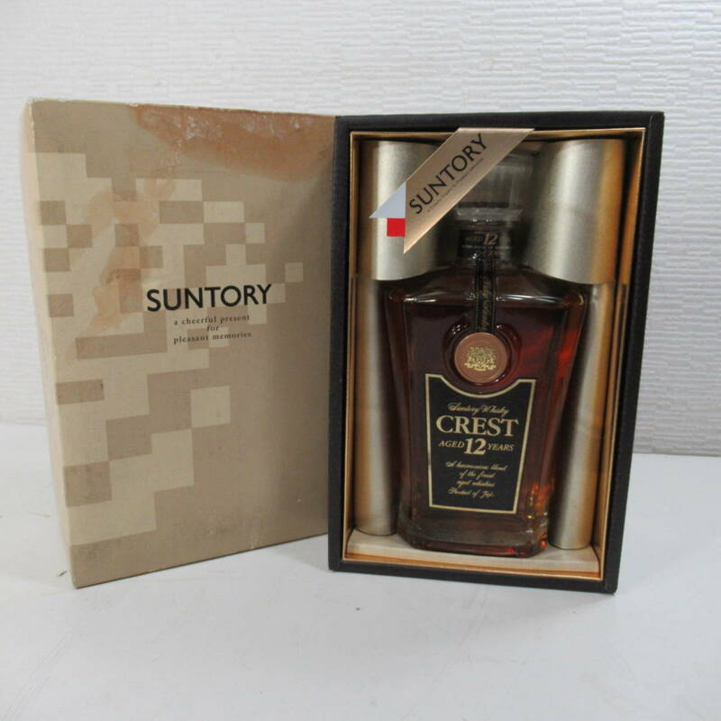 【愛知県限定・未開栓保管品】SUNTORY WHISKY サントリーウィスキー CREST クレスト 12年 デキャンター 43% 700ml 未開栓1014J