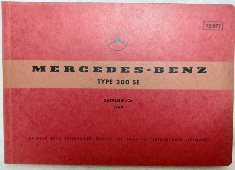メルセデスベンツ 1964年 W112 300SE 縦目 パーツリスト 分解書 整備書