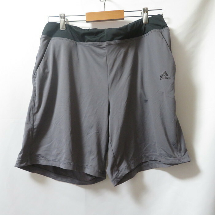 古着 レディースOT adidas/アディダス 吸汗速乾 ハーフパンツ 短パン スポーツ ジム ランニング グレー BS0574