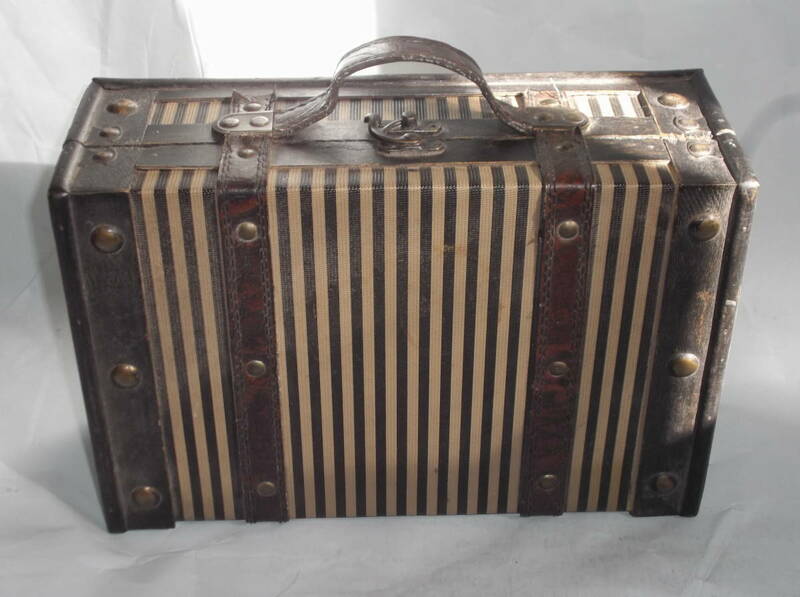 英国アンティーク 木製 トランク 鞄 カバン バッグ ケース 木箱 雑貨 古道具 ビンテージ