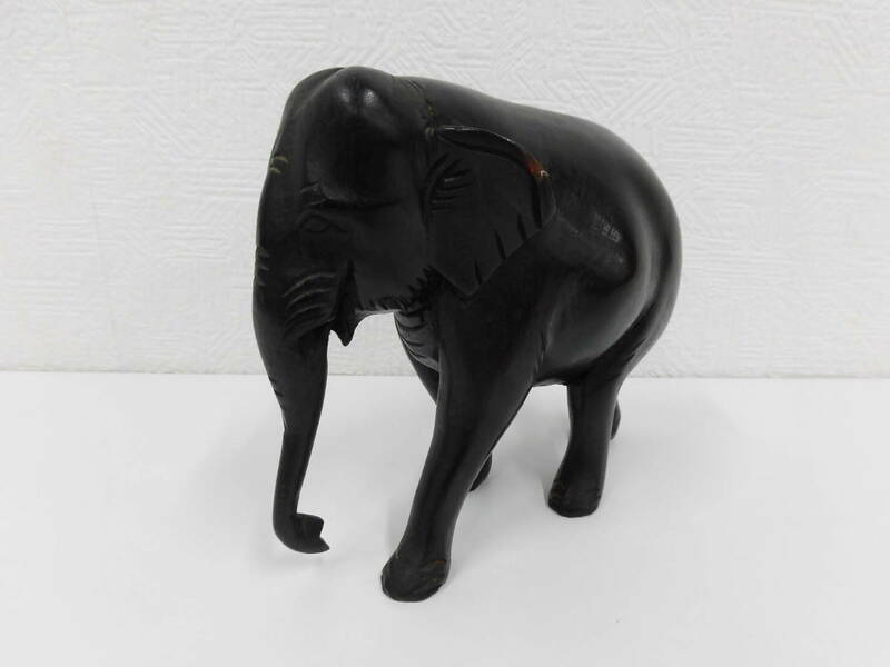 雑貨祭 工芸品祭 像 ぞう ゾウ elephant 木彫り 木製 置物 インテリア メーカー不明 牙折れ