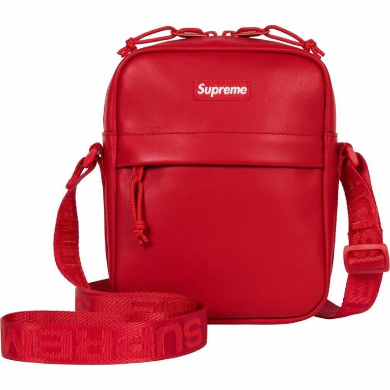 送料無料 赤 Supreme Leather Waist Bag Red Bag 23FW シュプリーム レザー ウエストバッグ ウエポ ボディ box logo ボックスロゴ 新品