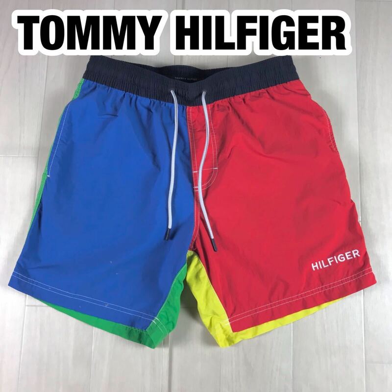 TOMMY HILFIGER トミー ヒルフィガー 海水パンツ スイムパンツ M マルチカラー 刺繍ロゴ
