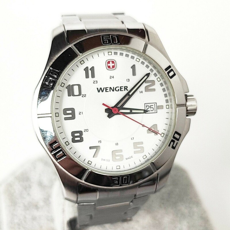動作品 WENGER ウェンガー SWISS MADE スイス製 クォーツ 腕時計 クォーツ アナログ メンズ 腕時計 稼働品 p639