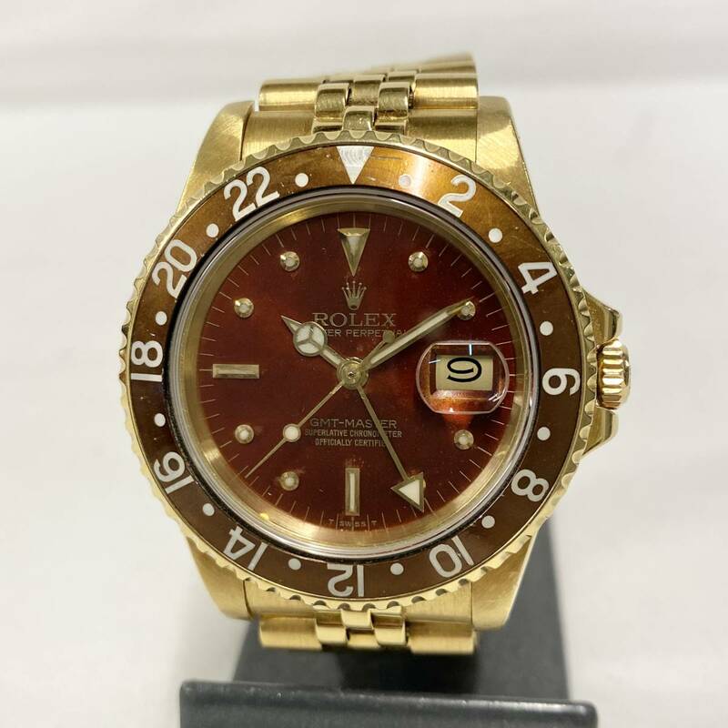ROLEX 16758 GMT-Master 1675/8 Cal.3075 Brown K18 Yellow Gold Automatic ロレックス GMTマスター ブラウン文字盤 オートマ