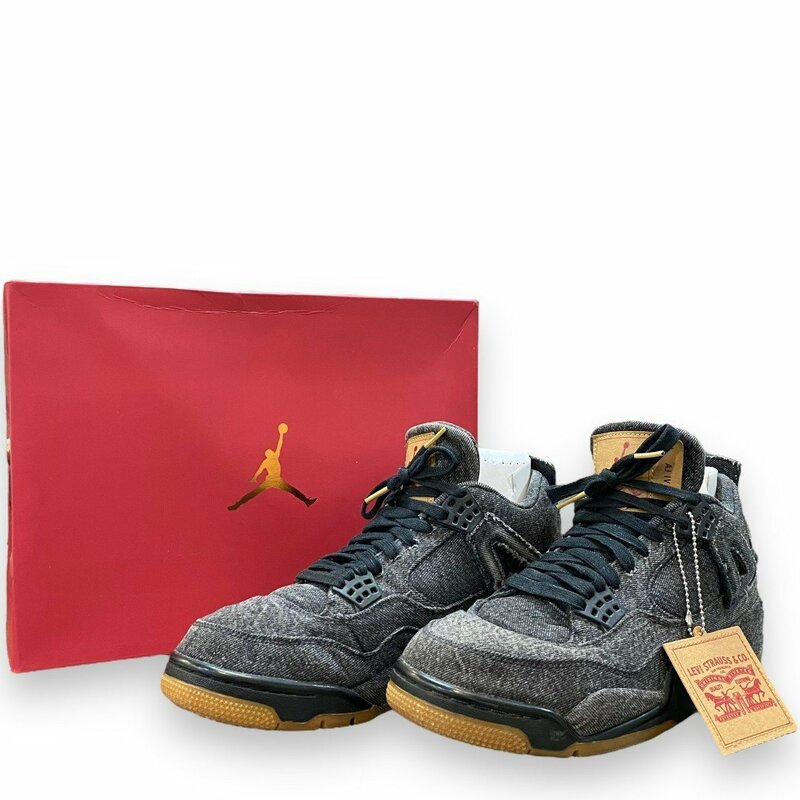 28cm NIKE × LEVIS AIR JORDAN4 RETRO LEVIS NRG グレー AO2571-001 ナイキ リーバイス エアジョーダン 4 レトロ スニーカー