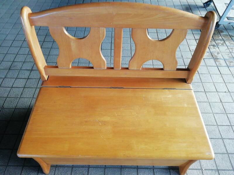 木製ベンチ椅子　収納付き　中古品　直接お引き取り大歓迎
