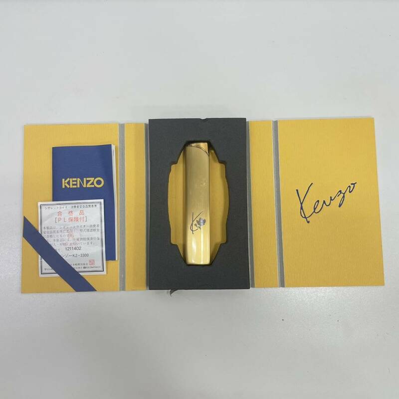 #9873 KENZO ライター ゴールド系 希少 着火確認済 コレクター品 美品