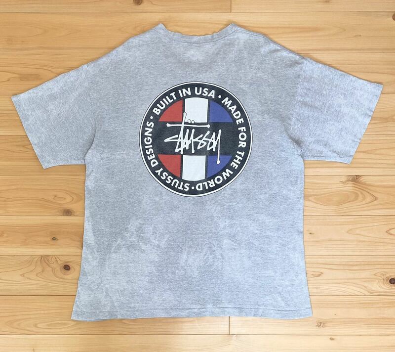 ★90s STUSSY BUILT IN USA MADE FOR THE WORLD Tシャツ USA製 SizeXL 紺タグ ビンテージ オールド ステューシー★