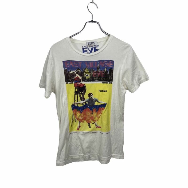 HYSTERIC GLAMOUR ヒステリックグラマー メンズプリントTシャツ ホワイト　両面プリント
