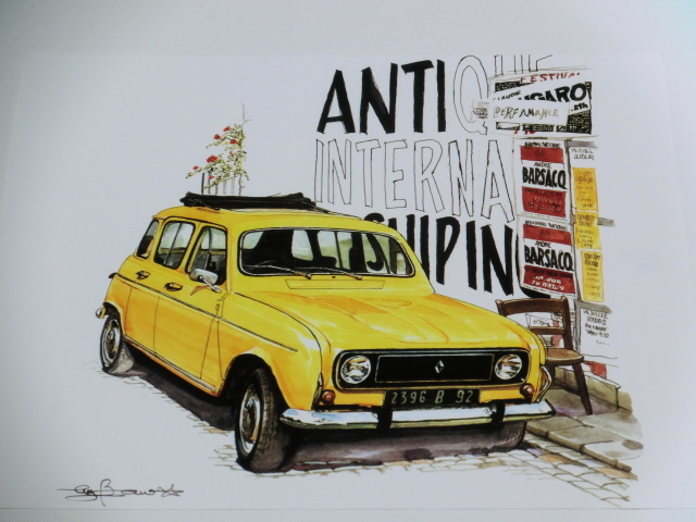 bowイラスト-275 / ルノー4/ Renault4/キャトル -275-2001.05//1枚のみ