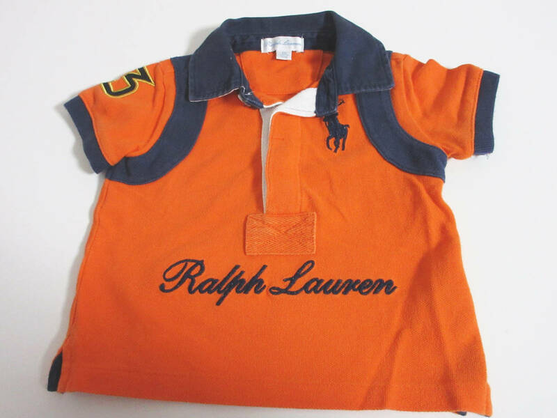 ラルフローレン RALPH LAUREN 半袖 ポロシャツ ポニー オレンジ 6M 70/44 ベビー服 亥3746